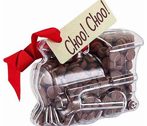 ``Choo Choo!`` Chocolate Train. From the Belgian Milk Chocolate Button-its Gifts range. Yummy hanging Christmas Tree Decorations
