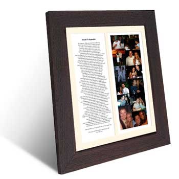 Unique Framed Personalised Poem with Photo Montage