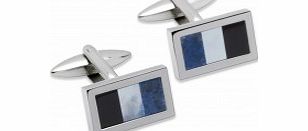 Mens Steel Cufflinks with Mother of Pearl