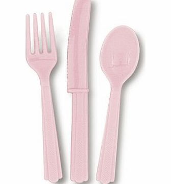 Unique Party Supplies Assorted Plastic Cutlery 24/Pk - Baby Pink