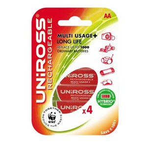 Uniross 4 x AA Multi Usage ULTRA Batteries