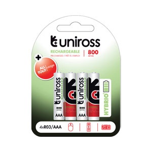 Uniross 800 Series AAA 750mAh Rechargeable
