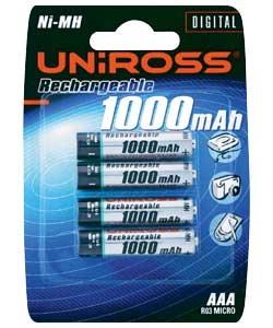 Rechargeable AAA Batteries - 4 Pack