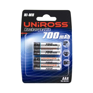Rechargeable Batteries - 4 x AAA 700mAh