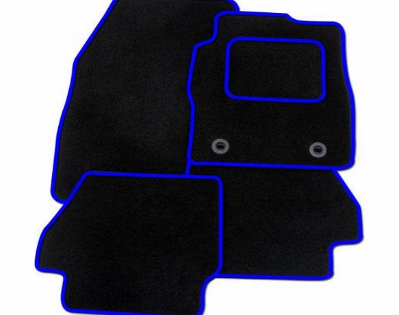 United Car Parts FORD FOCUS ST (2005-2011) BLACK   BLUE TRIM TAILORED CAR FLOOR MATS CARPET