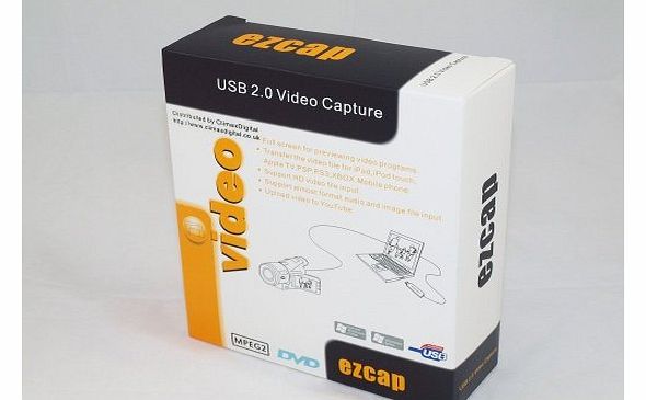 EZCAP EzCAP116 USB 2.0 Video Capture Device. Convert Video+Audio from VHS, V8, Hi8, All Camcorders, Video Recorder, DVD player, Satellite TV, Freeview etc. Capture xbox360 & playstation3 in PAL 60