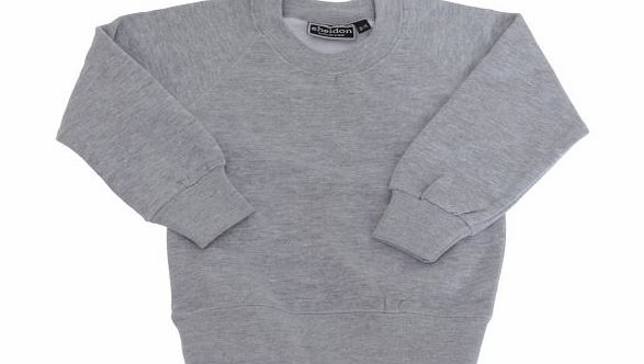 Universal Textiles Boys Long Sleeved Plain School Sports Sweatshirt (13 Years) (Light Grey)
