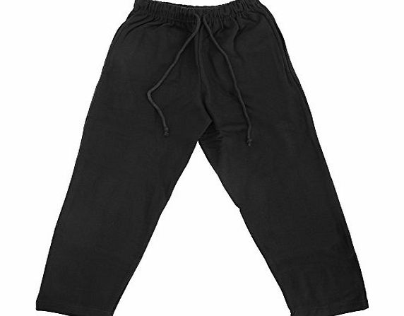 Universal Textiles Childrens/Kids Unisex Plain School Jogging Bottoms/Jog Pants (Open Cuff) (11-12 Years Waist -30 inch (Open Cuff)) (Black)