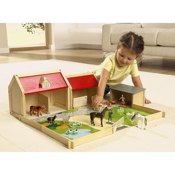 Wooden Farmyard Set with Animals