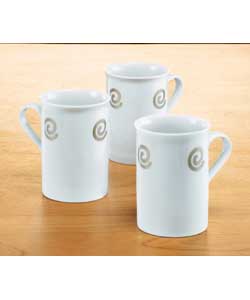 5 Silver Swirls Mugs