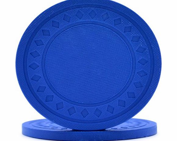 Unknown 9g Diamond Clay Roulette Checks - Blue (Roll of 25)
