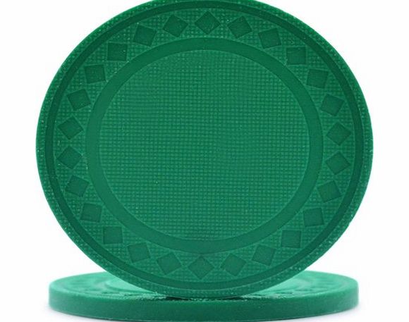 Unknown 9g Diamond Clay Roulette Checks - Green (Roll of 25)
