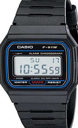 Unknown Casio Mens F91W-1 Classic Black Digital Resin Strap Watch