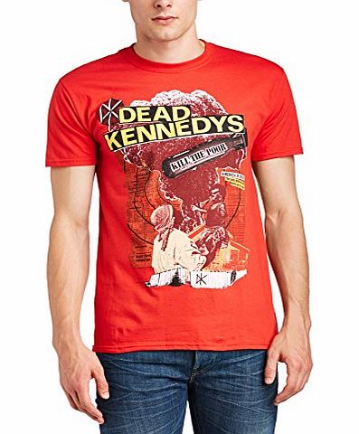 Unknown DEAD KENNEDYS Mens Kill the Poor Short Sleeve T-Shirt, Red, Large