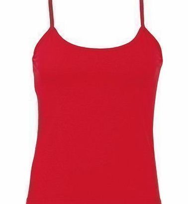 Unknown Ladies Strappy Vest Top - Summer / Gym / Casual Camisole (10-12, Red)