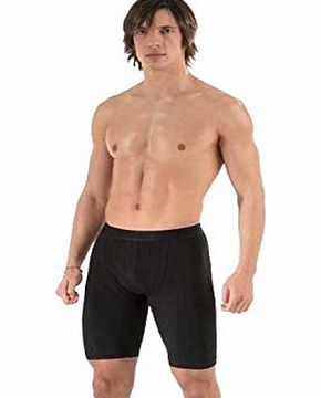 Unknown MENS SUPERB QUALITY SOFT COTTON LONG BOXER SHORTS- (Large, Black)