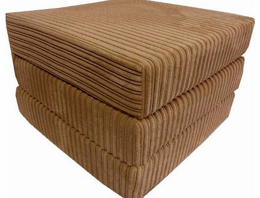 Unknown sit n sleep folding seat guest bed futon pouffee fold out chair in brown jumbo cord