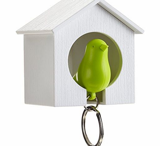 Unknown Sparrow and House Keyring Set Green