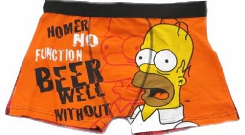 The Simpsons Homer Mens Orange Boxer Trunks Size Small