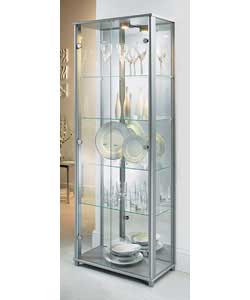 Silver Glass Display Cabinet