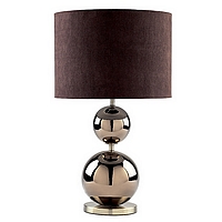 Copper ceramic table lamp completer with brown suade shade. Height - 51cm Diameter - 31cmBulb type -