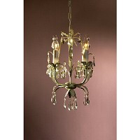 Beautiful floral design chandelier with glass droplets and candle style light bulbs holders. Height 