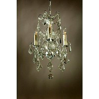 This is a stylish silver 3 light chandelier with plenty of crystal droplets and decoration which loo