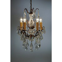 This is a stylish bronze 5 light chandelier with plenty of crystal droplets and decoration which loo