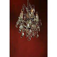 This is a stylish silver 5 light chandelier with plenty of crystal droplets and trimmings which look