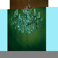 This is a stylish silver 8 light chandelier with delicate crystal droplets and trimmings. Height - 7