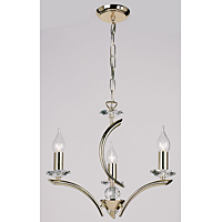 Stylish hanging fixture in a brass plated finish with crystal glass sconces and attractive centre sp
