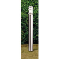 Modern stainless steel outdoor bollard fitting with polycarbonated vandal resistant diffuser. This f
