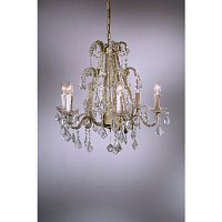 Very intricate cream cracked chandelier with clear crystal droplets and trimmings complemented with 