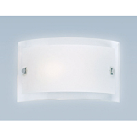 Glass rectangular wall bracket fitted with a rocker switch. This fitting is suitable for bathroom zo