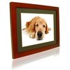 This 10.4 inch redwood frame has a very modern look made from wood with a dark cherry finish. With a