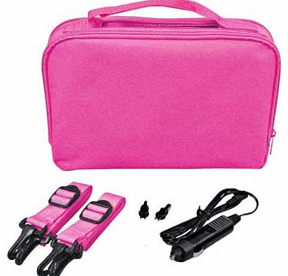 10 Inch Gadget Bag with Car Charger - Pink