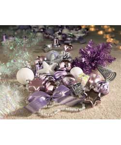 100 piece luxury decorations in a pastel theme for decorating a Christmas tree.For indoor use only