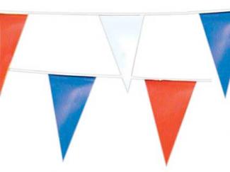 10m PVC red, white and blue bunting