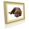 This 12 inch light wood frame has a very modern look made from wood with a smooth veneer style finis