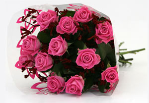 Unbranded 12 Pink Roses with Free Chocolate Collection