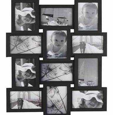 Unbranded 12 Print Aperture Photo Frame - Black
