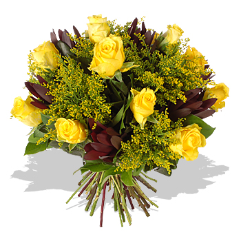 Unbranded 12 Yellow Roses Value Bouquet - flowers