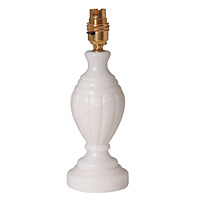 Stylish alabaster table lamp in a white finish please note that lamp shade is not included. Height -