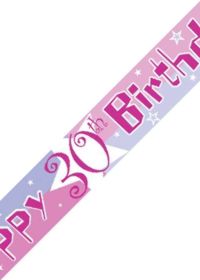 Unbranded 12ft Birthday Banner - 30th Pink Shimmer