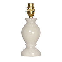 Stylish alabaster table lamp in a white finish please note that lamp shade is not included. Height -