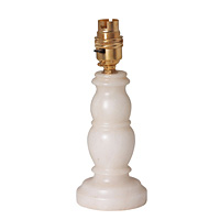Stylish alabaster table lamp in a beige finish please note that lamp shade is not included. Height -