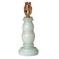 Stylish alabaster table lamp in a green finish please note that lamp shade is not included. Height -