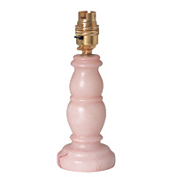 Stylish alabaster table lamp in a pink finish please note that lamp shade is not included. Height - 