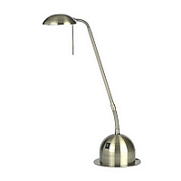 Two levelled antique brass desk lamp adjustable at two points on the lamp. Height - 51cm Diameter - 