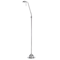 Two levelled satin chrome floor lamp adjustable at two points on the lamp. Height - 150cm Diameter -